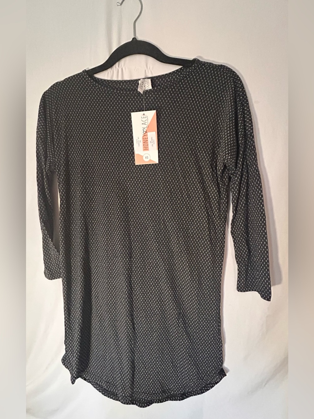 Women's Black Dot-Print Long Sleeve Tunic Top by LuLaRoe